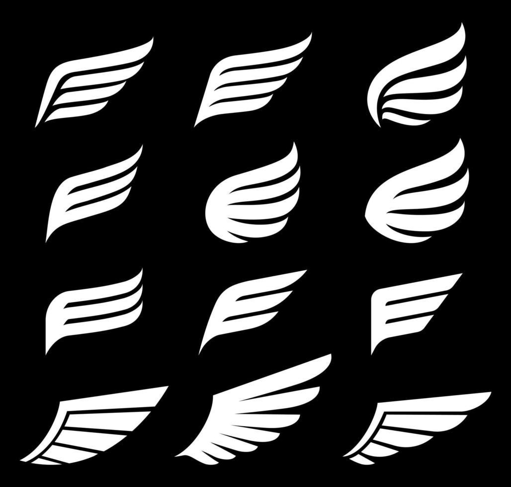 vleugels pictogrammen logo vectorillustraties. vector