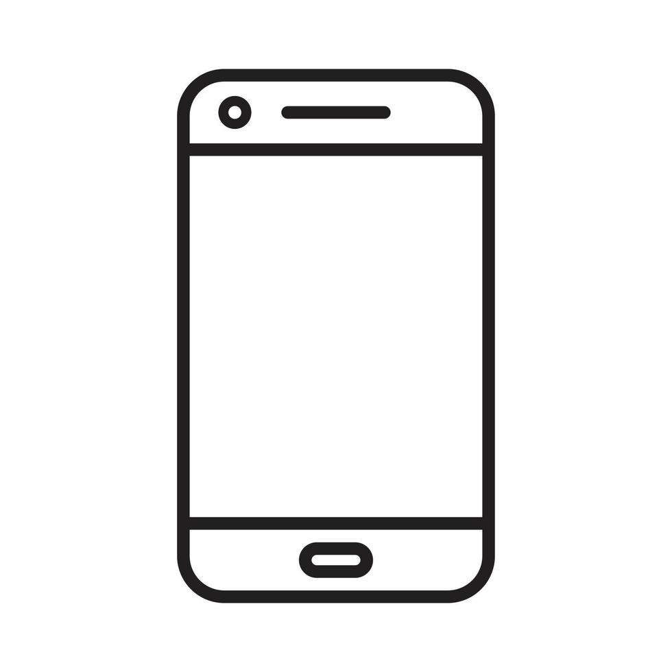 smartphone icoon vector illustratie ontwerp met lijn stijl zwart en wit
