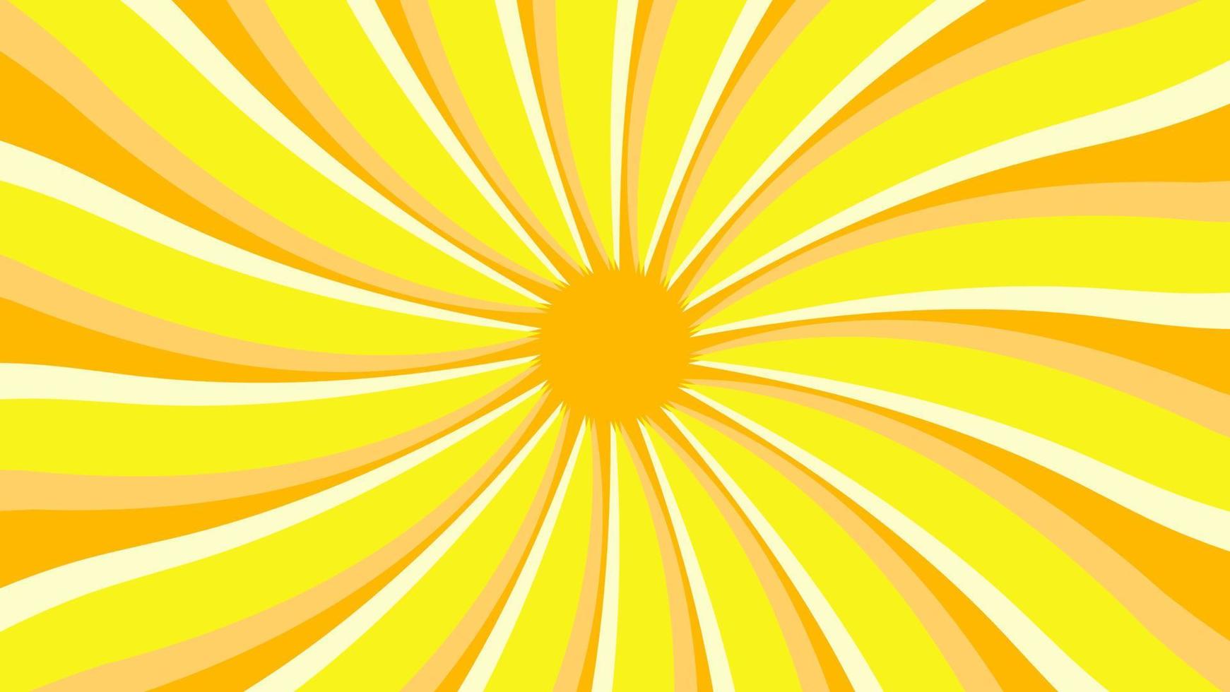 abstract geel en oranje zonnestraal patroon achtergrond voor modern knal kunst grafisch ontwerp element. schijnend straal tekenfilm met kleurrijk voor website banier behang en poster kaart decoratie vector