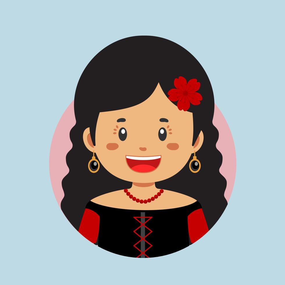 avatar van een Spaans karakter vector