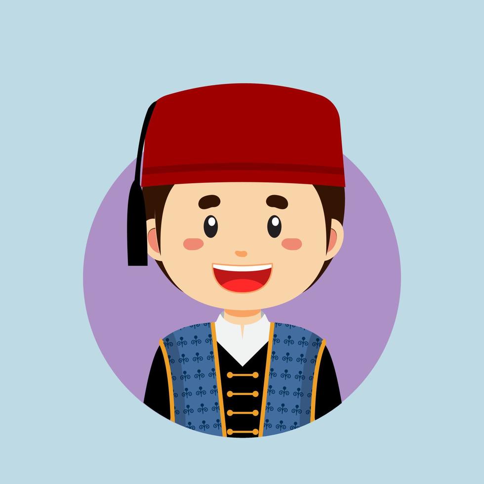 avatar van een Turks karakter vector