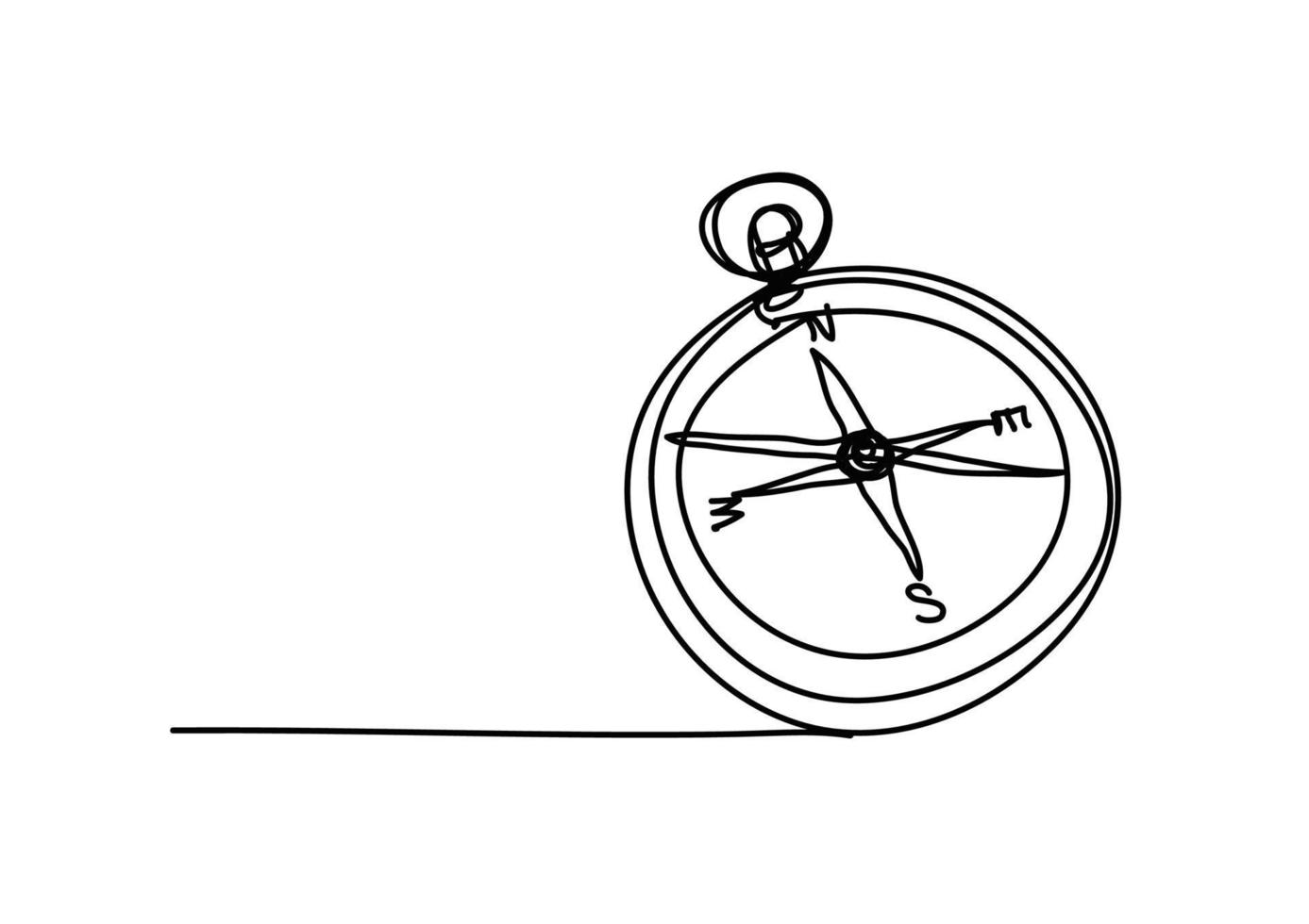 kompas , lijn tekening stijl , idee concept , vector illustratie.