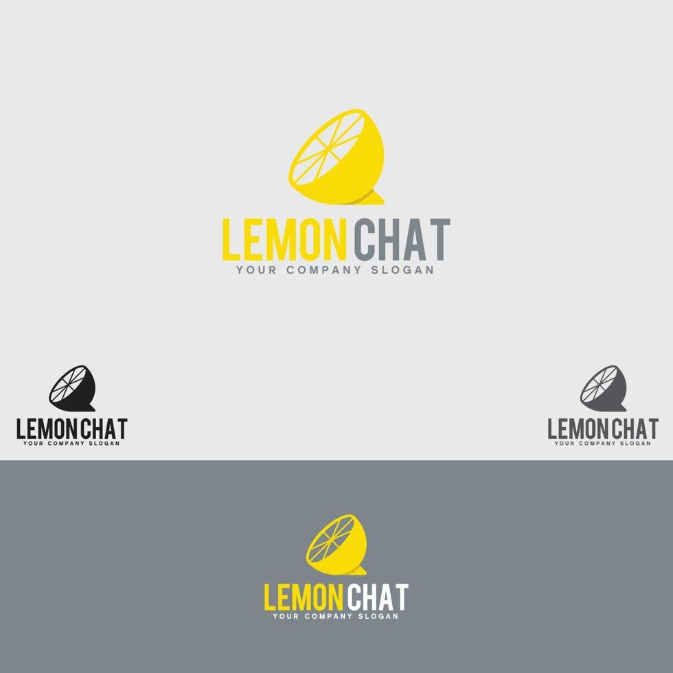 lemon-chat logo vector ontwerpsjabloon