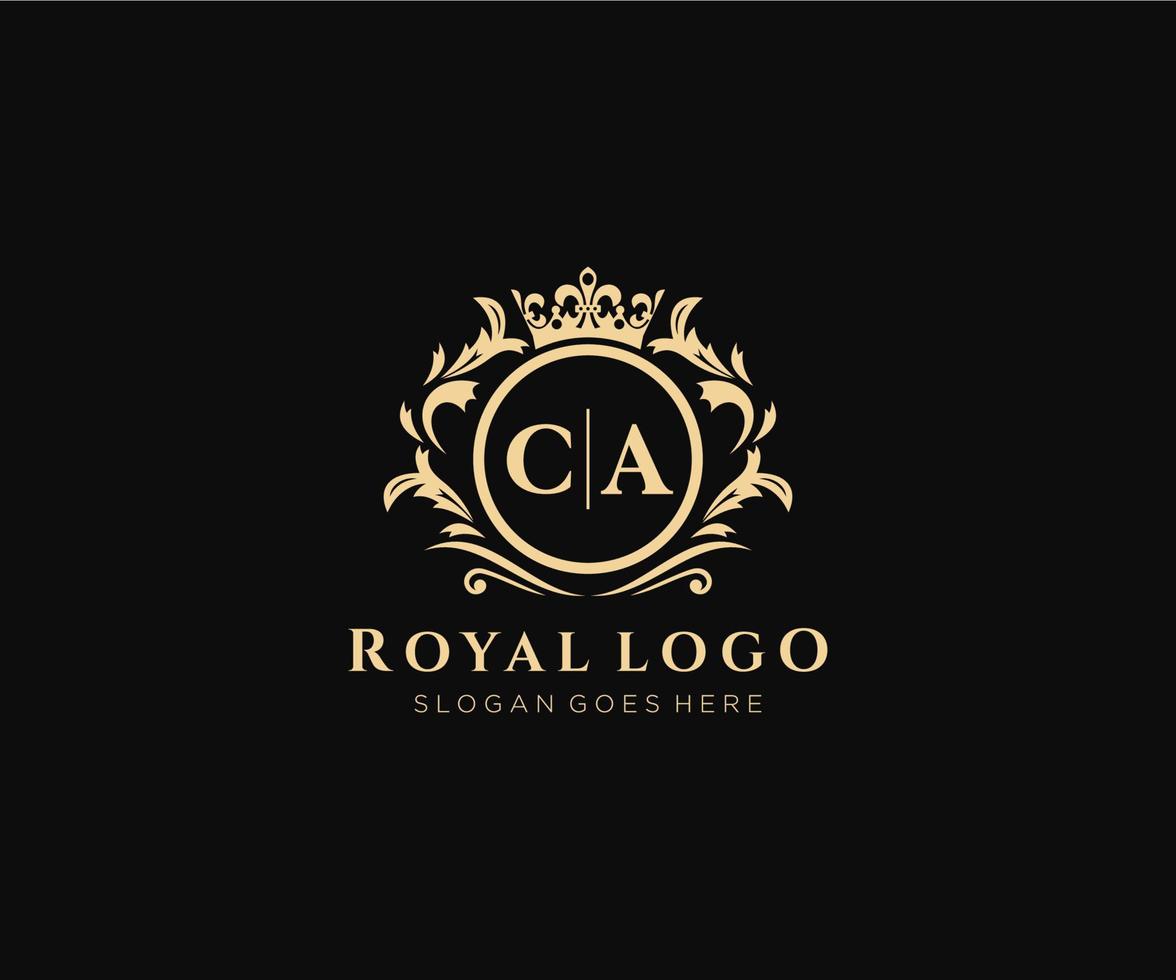 eerste ca brief luxueus merk logo sjabloon, voor restaurant, royalty, boetiek, cafe, hotel, heraldisch, sieraden, mode en andere vector illustratie.