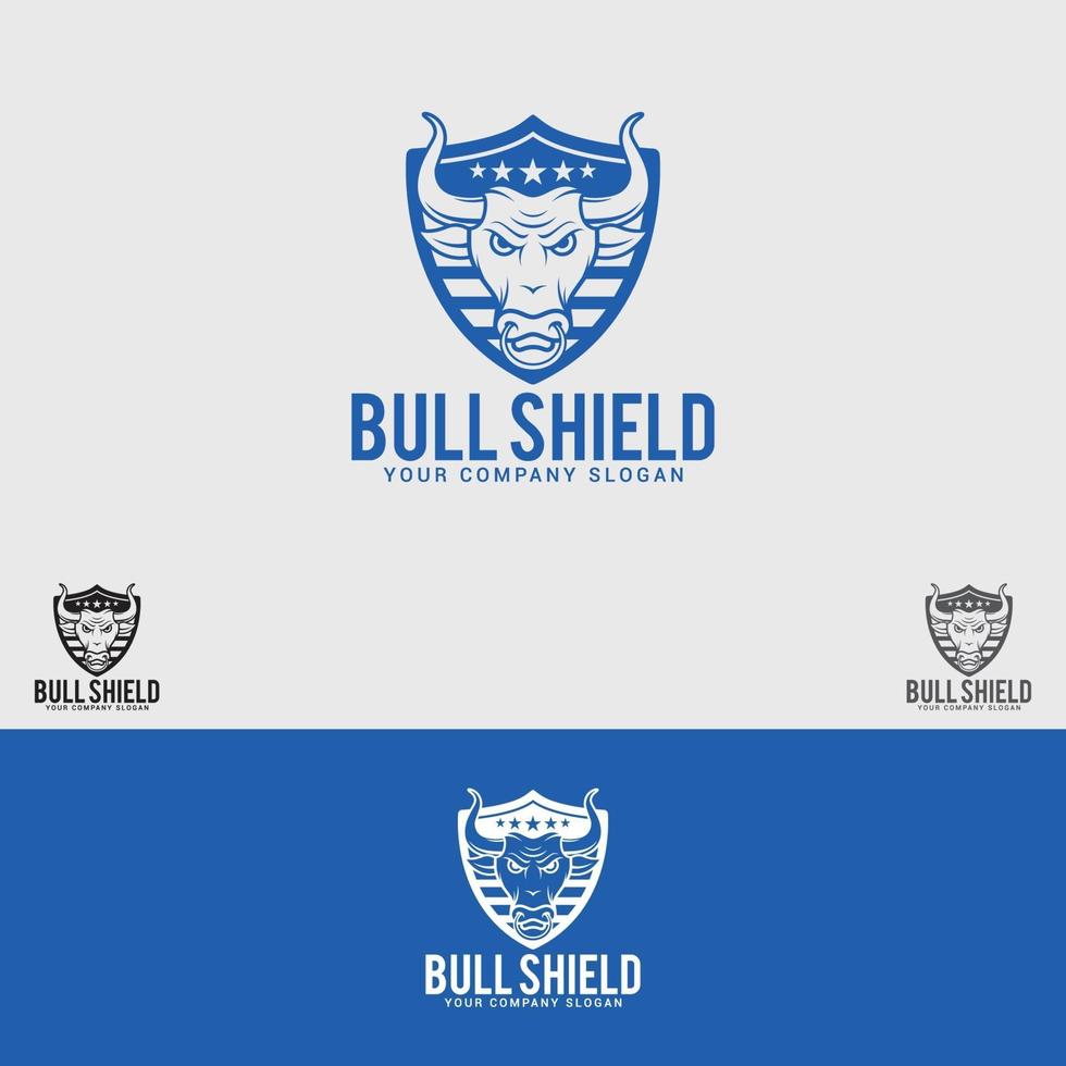 bull-shield logo vector ontwerpsjabloon