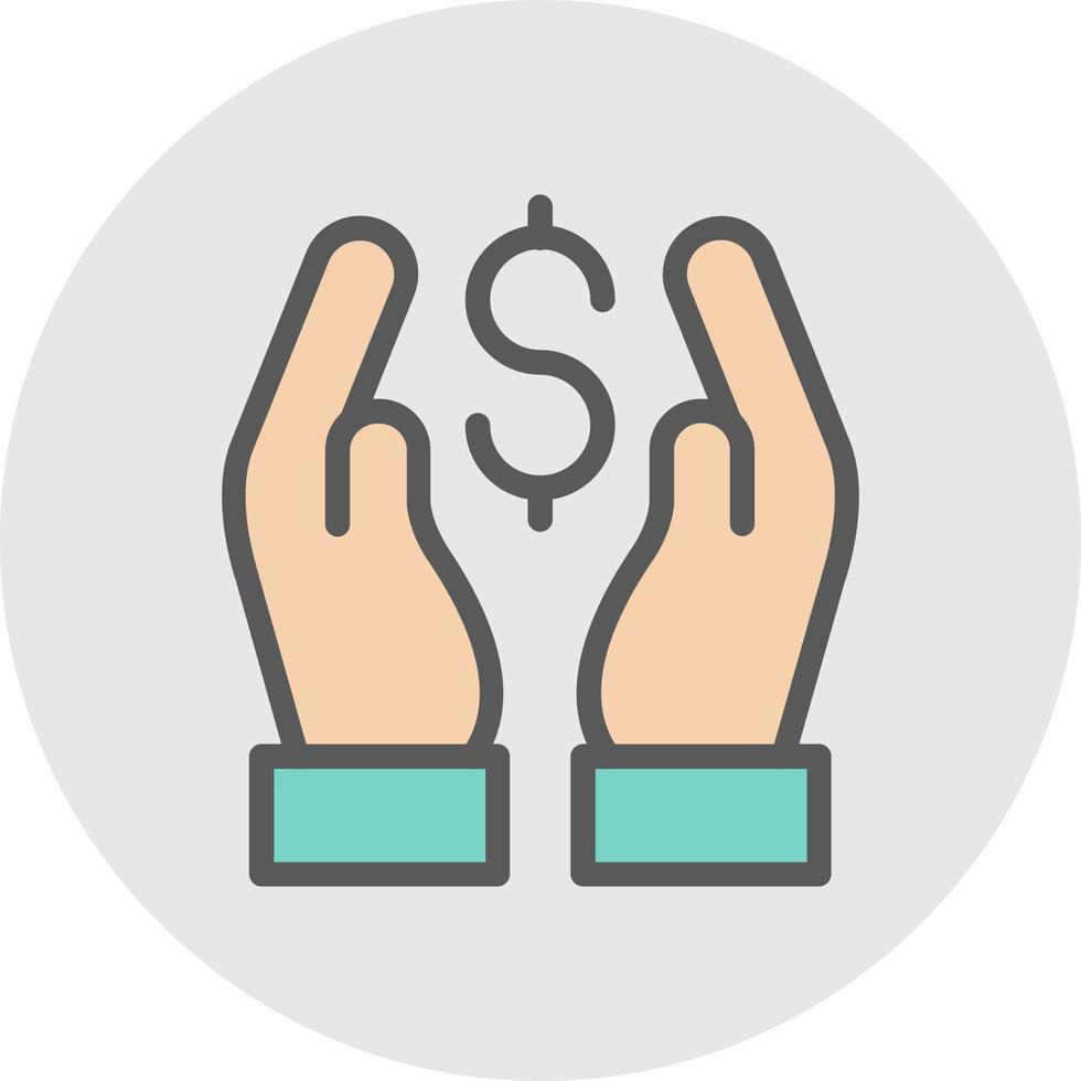 hand- Holding Amerikaanse Dollar vector icoon ontwerp