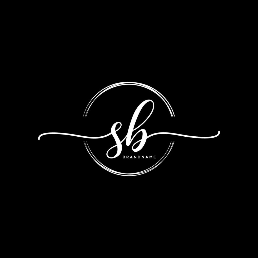 eerste sb vrouwelijk logo collecties sjabloon. handschrift logo van eerste handtekening, bruiloft, mode, juwelen, boetiek, bloemen en botanisch met creatief sjabloon voor ieder bedrijf of bedrijf. vector