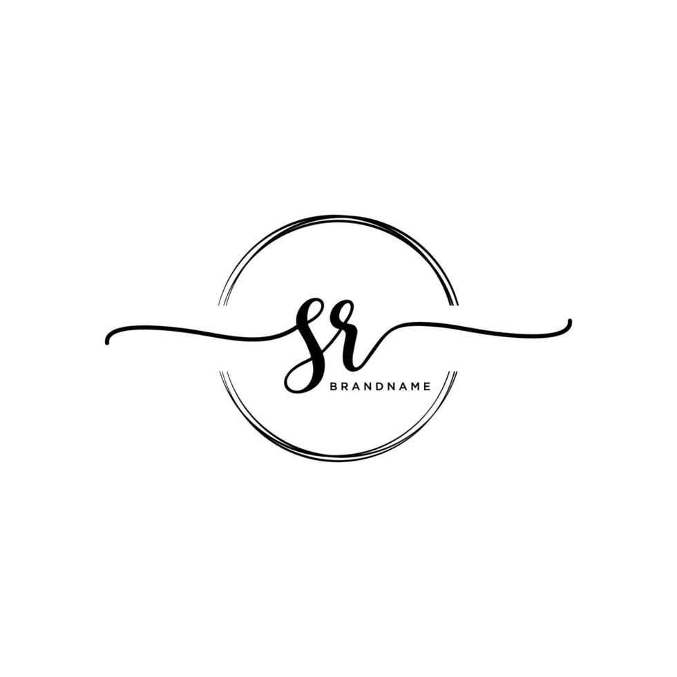 eerste sr vrouwelijk logo collecties sjabloon. handschrift logo van eerste handtekening, bruiloft, mode, juwelen, boetiek, bloemen en botanisch met creatief sjabloon voor ieder bedrijf of bedrijf. vector