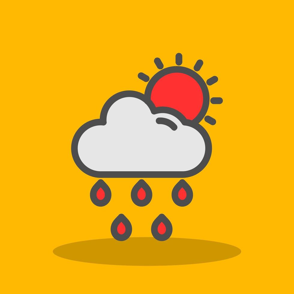 wolk zon regen vector icoon ontwerp