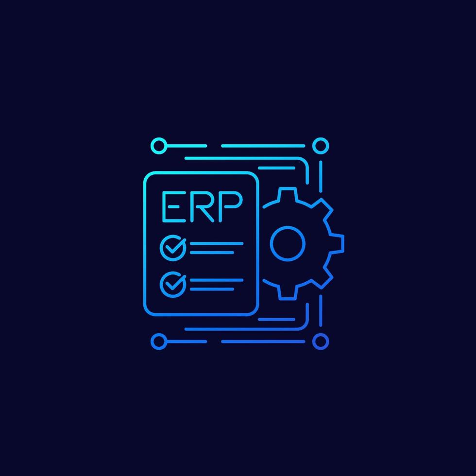 erp, enterprise resource planning icon, line vector design.eps