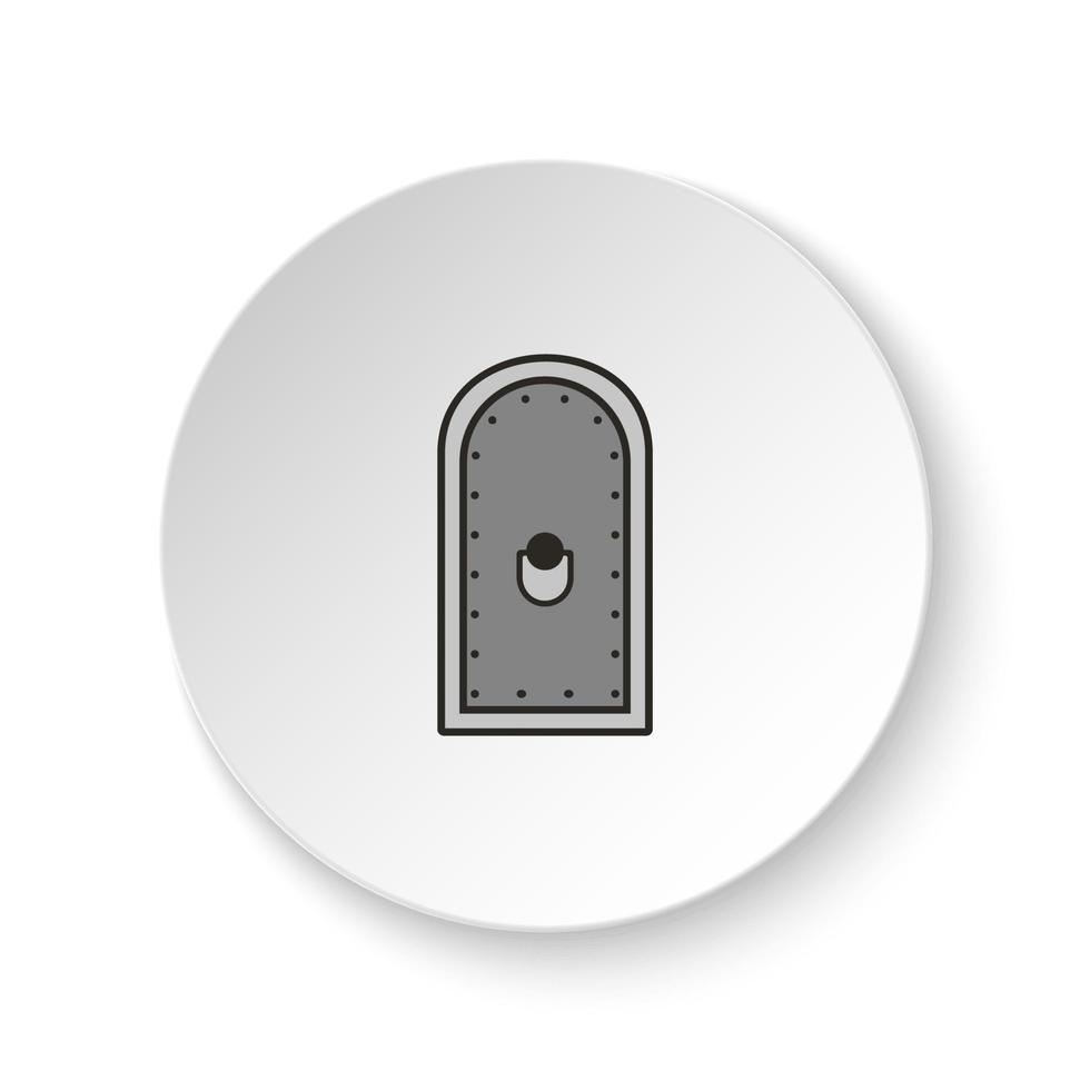 ronde knop voor web icoon, kasteel, deur, icoon. knop banier ronde, insigne koppel voor toepassing illustratie Aan wit achtergrond vector