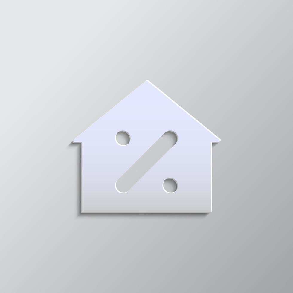 grijs kleur vector achtergrond- papier stijl vector icoon, huis, hypotheek papier stijl, icoon