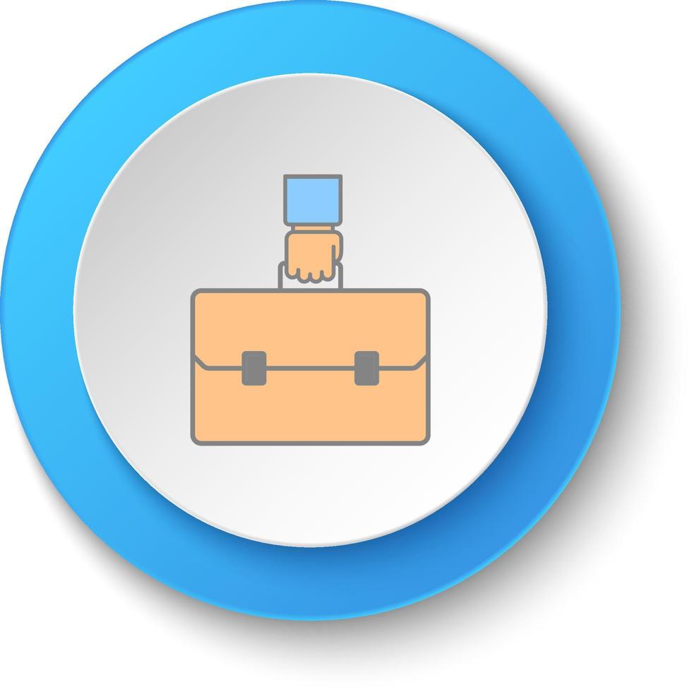 ronde knop voor web icoon. aktentas, portefeuille vector icoon. knop banier ronde, insigne koppel voor toepassing illustratie Aan wit achtergrond