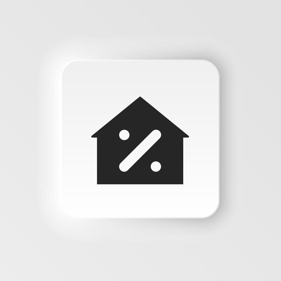 huis, hypotheek neumorf stijl vector icoon. gemakkelijk element illustratie van ui concept. huis, hypotheek neumorf stijl vector icoon. financiën concept vector illustratie. .