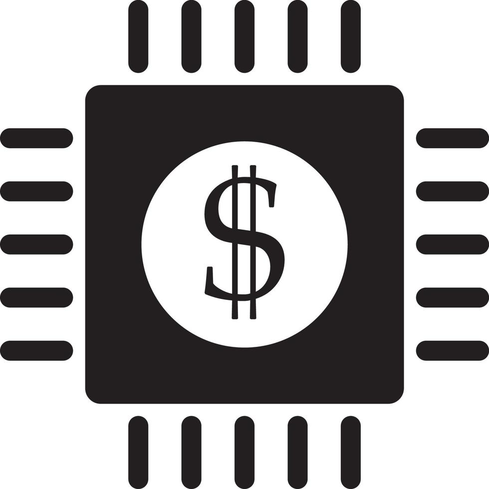 makelaar, bedrijf, chip, icoon. munt met dollar teken gemakkelijk icoon Aan wit achtergrond. vector illustratie. - vector Aan wit achtergrond