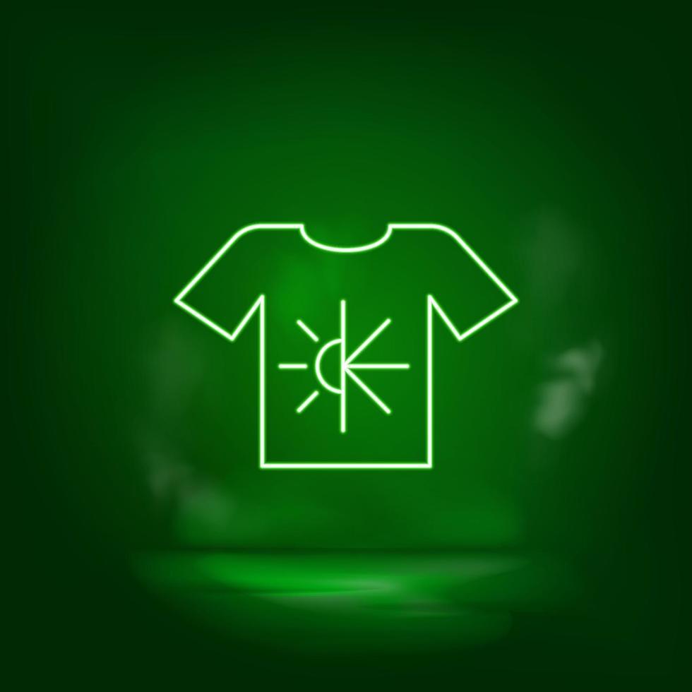 katoen kleren, overhemd groen neon icoon - vector. vector