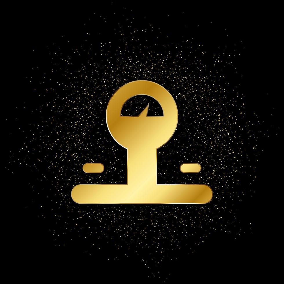evenwicht, balans goud icoon. vector illustratie van gouden deeltje achtergrond. goud icoon
