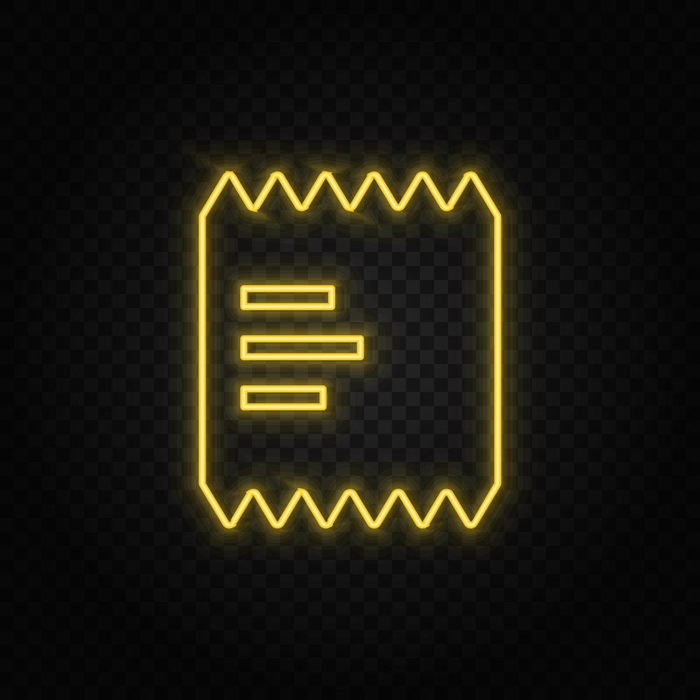 geel neon icoon Geldautomaat, kassa.transparant achtergrond. geel neon vector icoon Aan donker achtergrond