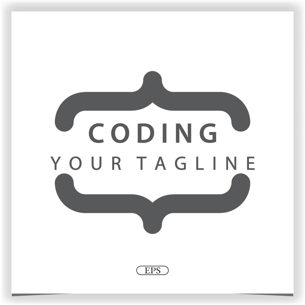 gemakkelijk codering of programmeur logo premie elegant sjabloon vector eps 10