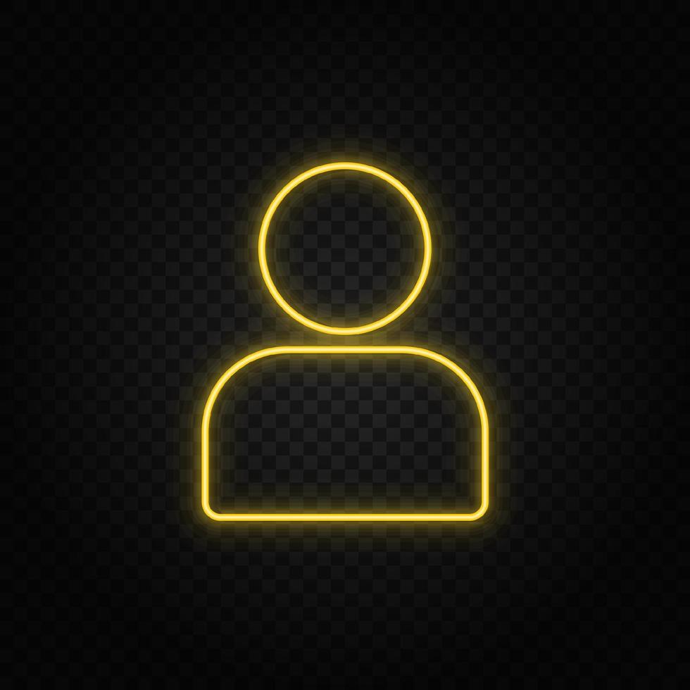 geel neon icoon avatar. transparant achtergrond. geel neon vector icoon Aan donker achtergrond