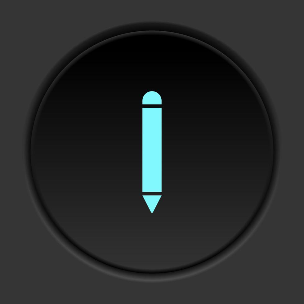 ronde knop icoon, potlood. knop banier ronde, insigne koppel voor toepassing illustratie Aan donker achtergrond vector