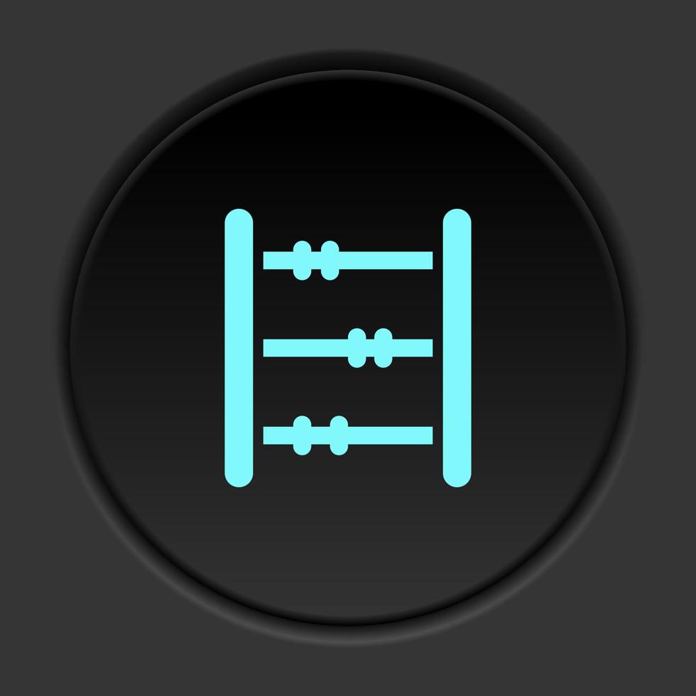 ronde knop icoon, telraam, tellen. knop banier ronde, insigne koppel voor toepassing illustratie Aan donker achtergrond vector