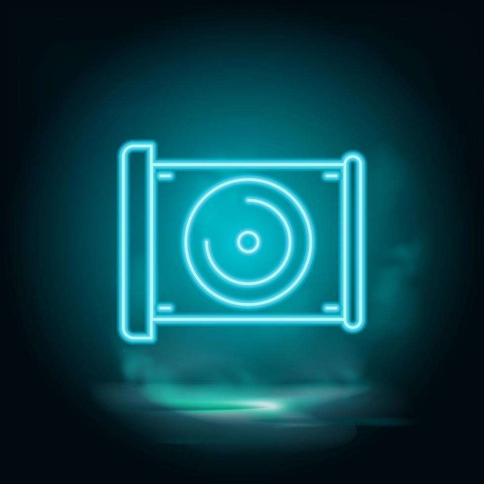 audio , CD vector blauw neon icoon. illustratie geïsoleerd vector teken symbool - computer technologieën icoon vector neon - vector
