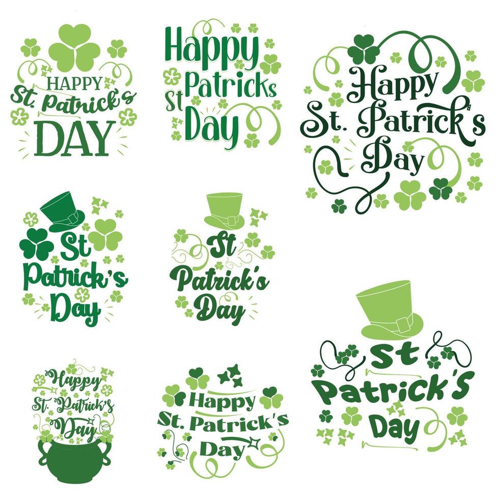 gelukkig st. Patrick dag hand- getrokken citaat voor t-shirt, ansichtkaarten, spandoeken, uitnodiging, kaart, posters en anderen. vector