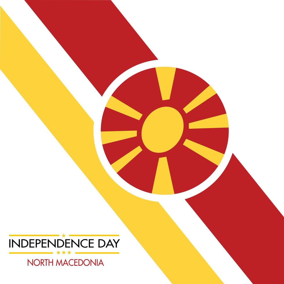 noorden Macedonië onafhankelijkheid dag en hol na nezavisnosta banier ontwerp vector