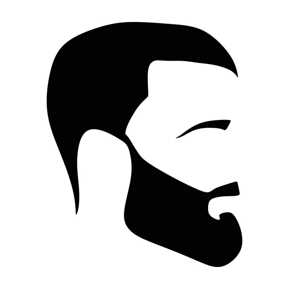 vector gezicht en kapper gezicht logo en man's salon logo vector PNG zwart en wit ontwerp
