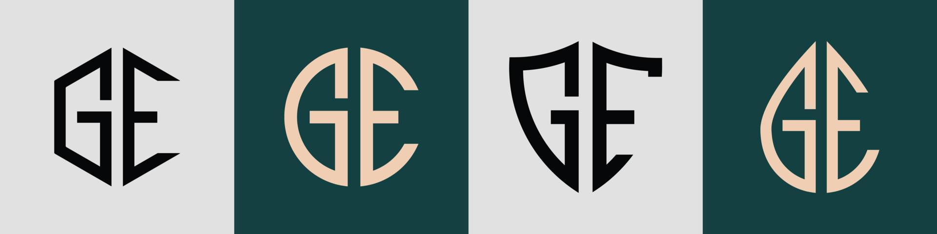 creatief gemakkelijk eerste brieven ge logo ontwerpen bundel. vector