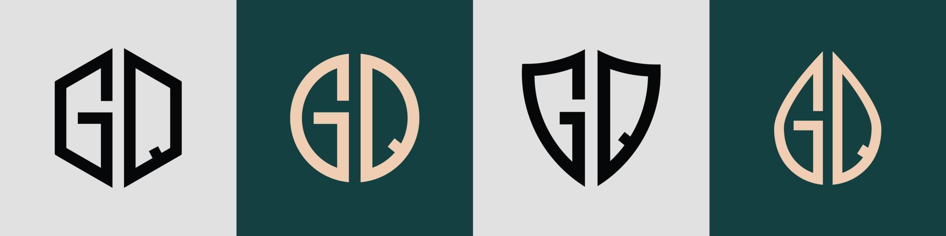 creatief gemakkelijk eerste brieven gq logo ontwerpen bundel. vector