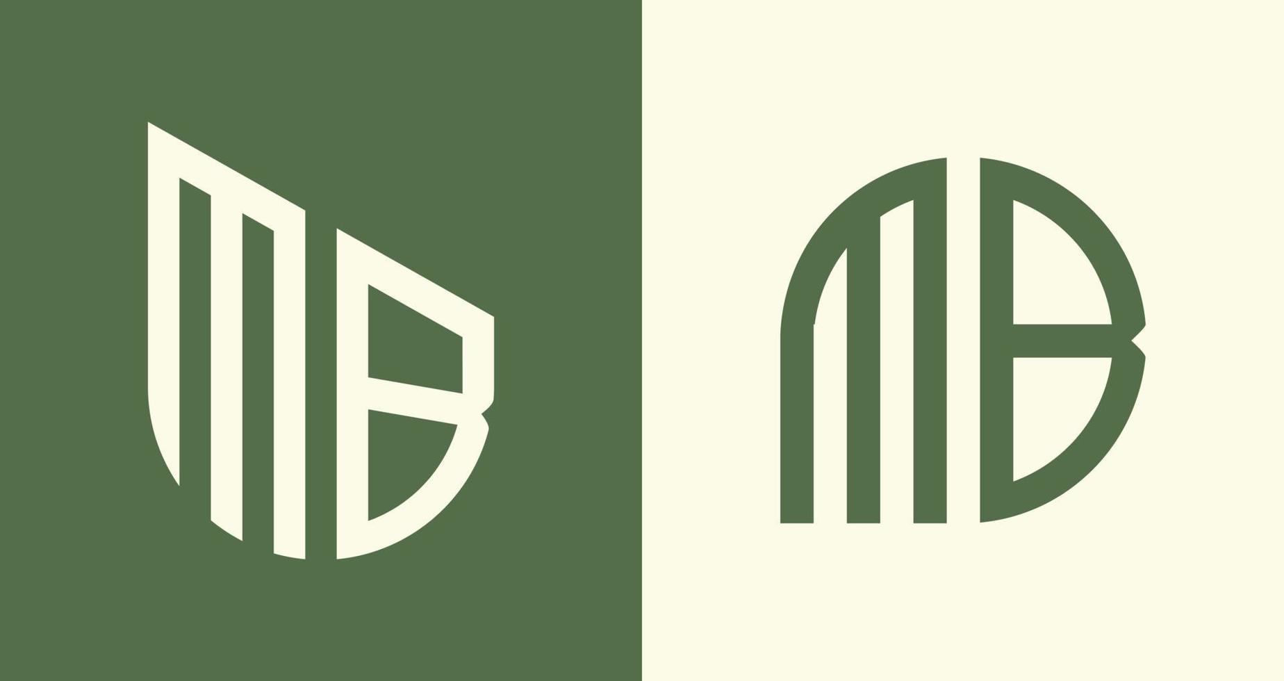 creatief gemakkelijk eerste brieven mb logo ontwerpen bundel. vector