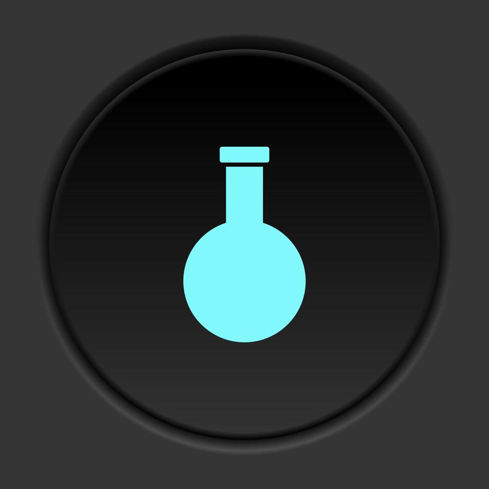 ronde knop icoon, chemisch fles. knop banier ronde, insigne koppel voor toepassing illustratie Aan donker achtergrond vector