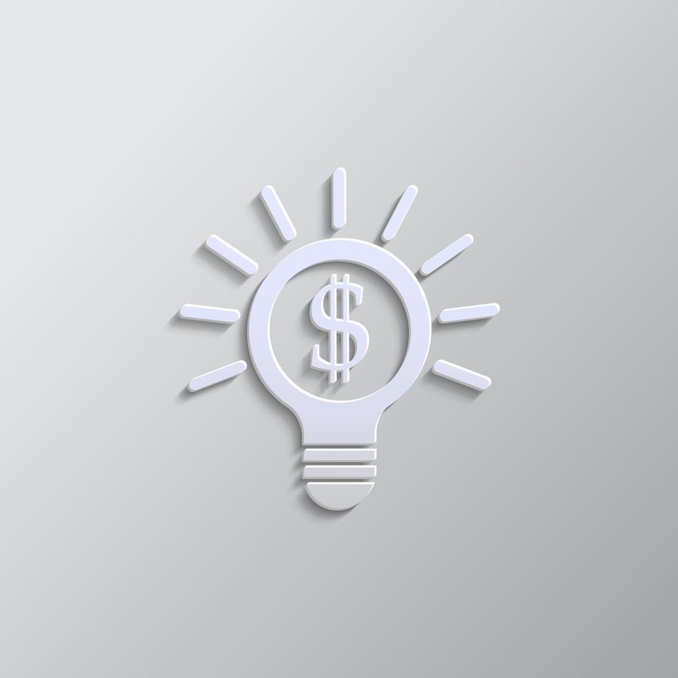 lamp, bedrijf papier stijl, icoon. grijs kleur vector achtergrond- papier stijl vector icoon