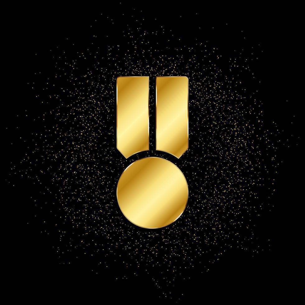 medaille, prijs goud icoon. vector illustratie van gouden deeltje achtergrond. geïsoleerd vector teken symbool - onderwijs icoon zwart achtergrond .