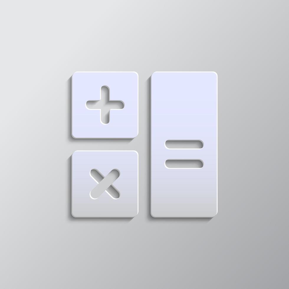rekenmachine papier stijl, iocn. grijs kleur vector achtergrond- papier stijl vector icoon.