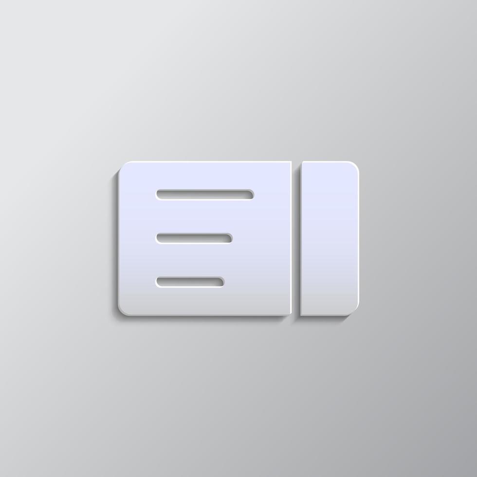 grijs kleur vector achtergrond- papier stijl vector icoon, ticket papier stijl, icoon