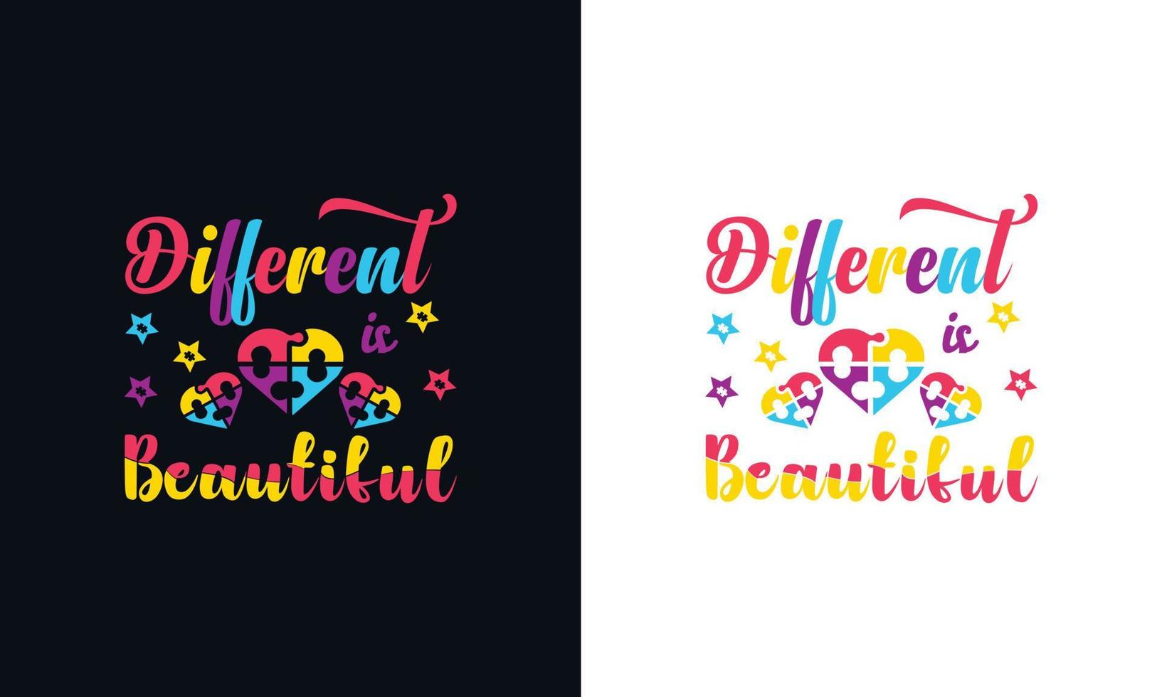 verschillend is mooi. autisme t-shirt ontwerp sjabloon vector