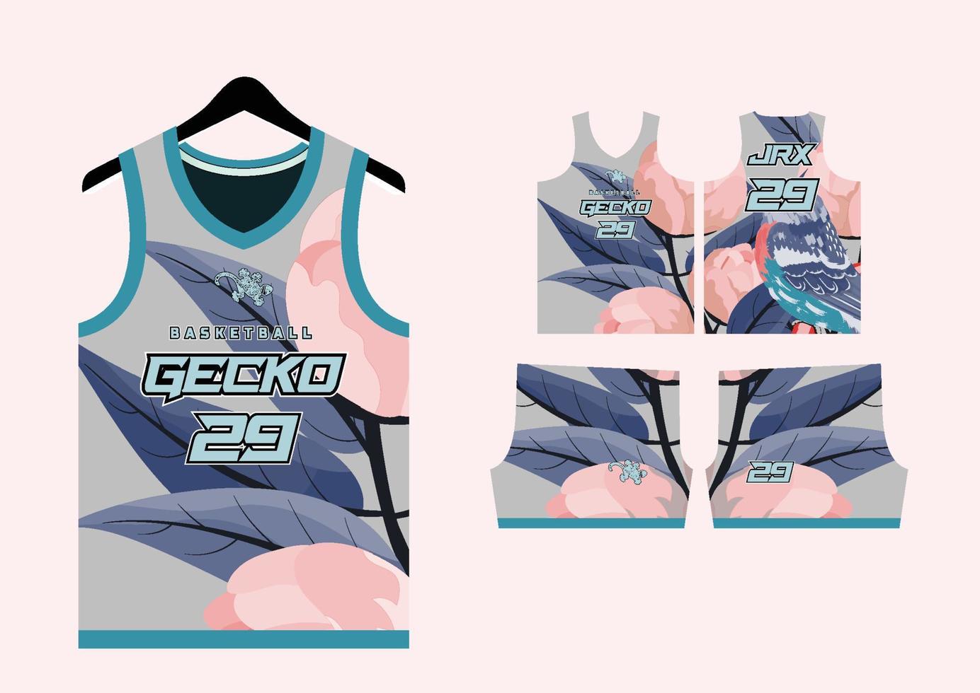 reeks patroon afdrukken basketbal uniform Jersey vector