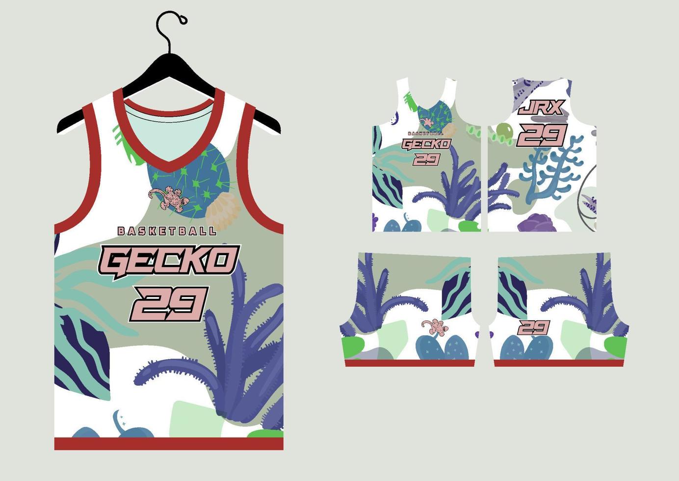 reeks patroon afdrukken basketbal uniform Jersey vector