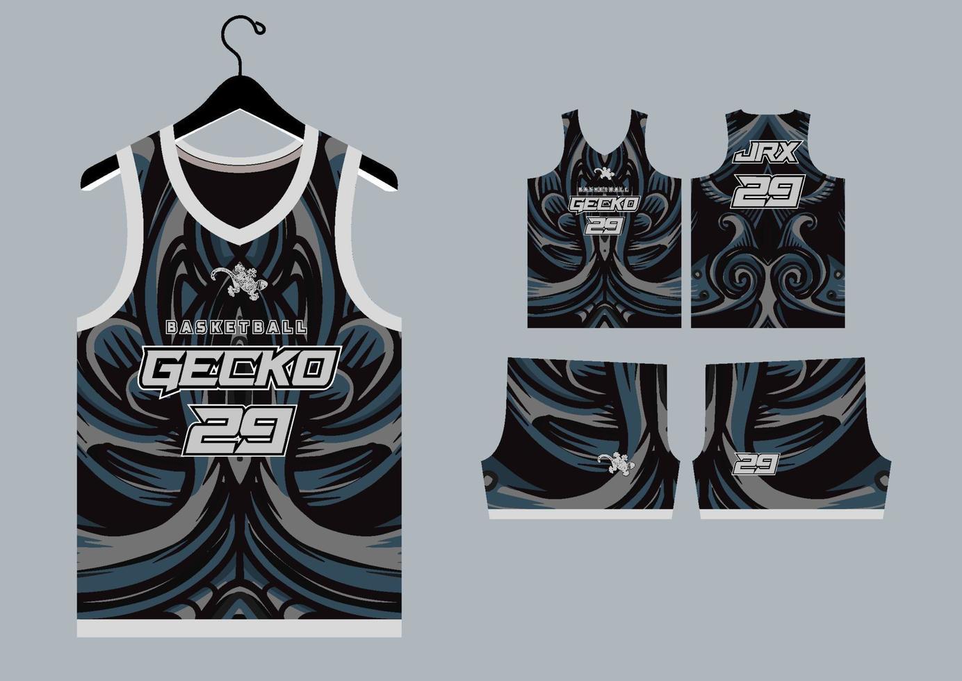 reeks patroon afdrukken basketbal uniform Jersey vector