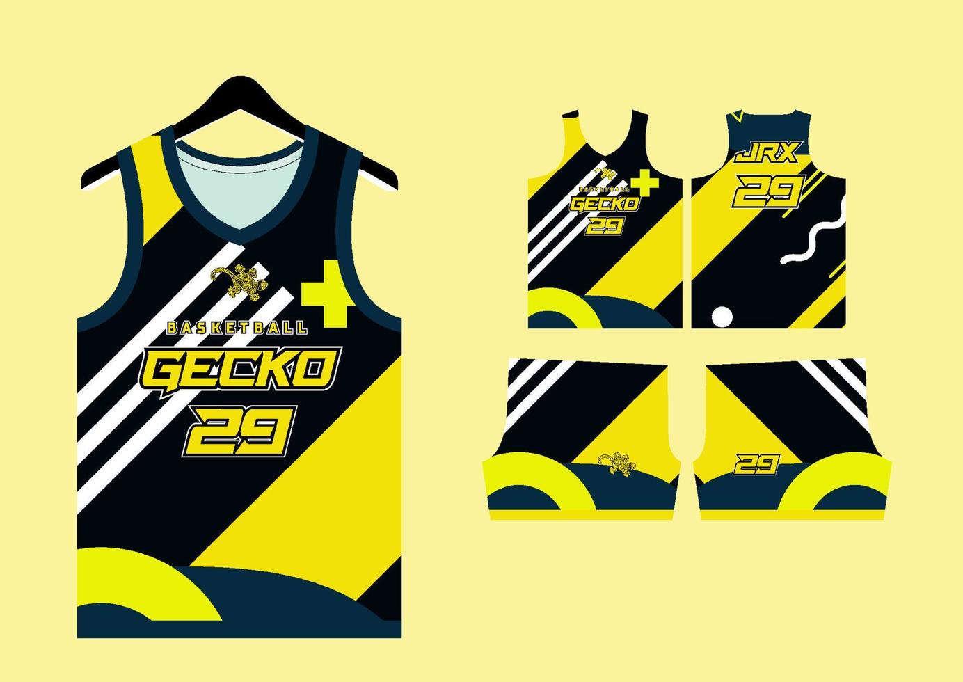 reeks patroon afdrukken basketbal uniform Jersey vector