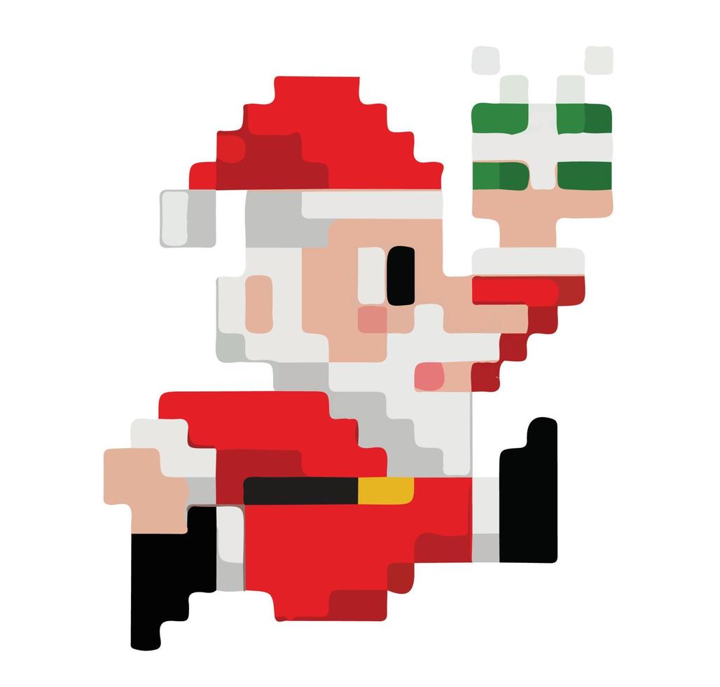 pixel kunst de kerstman claus vector