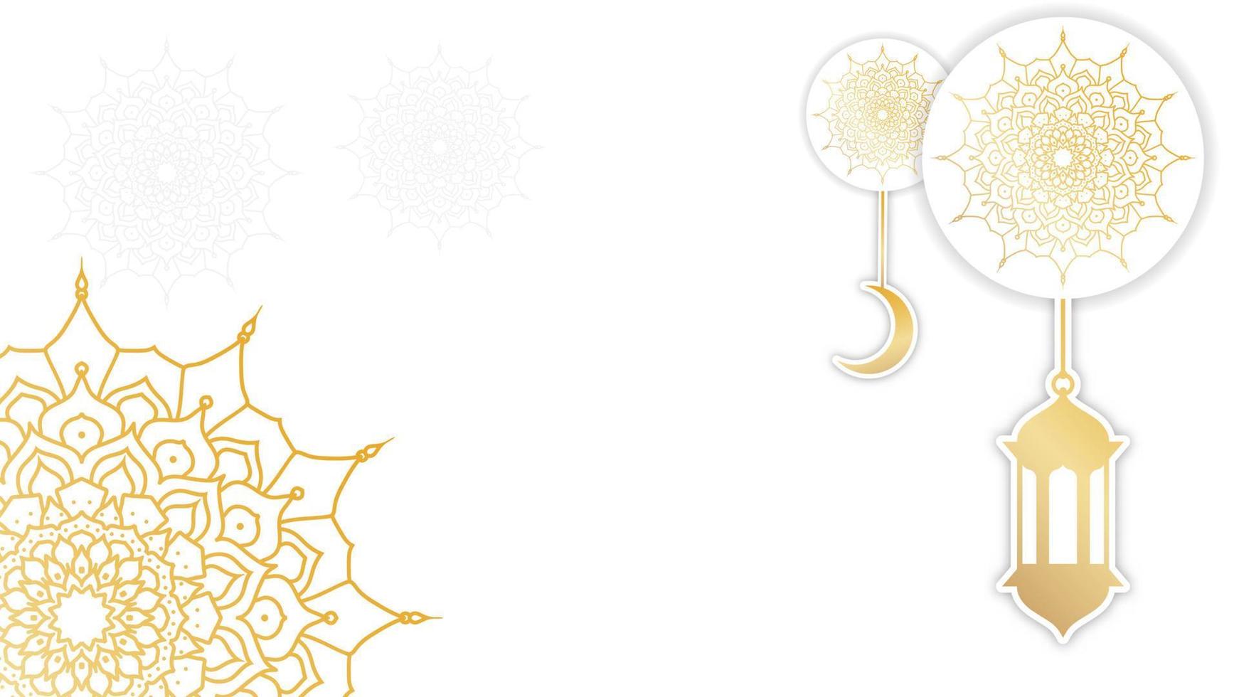 luxe Ramadan achtergrond met Islamitisch gouden ornament mandala. mandala patroon Ramadan vector