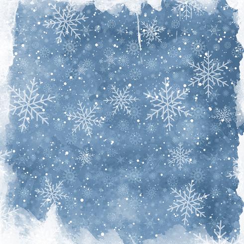 Aquarel sneeuwvlok achtergrond vector