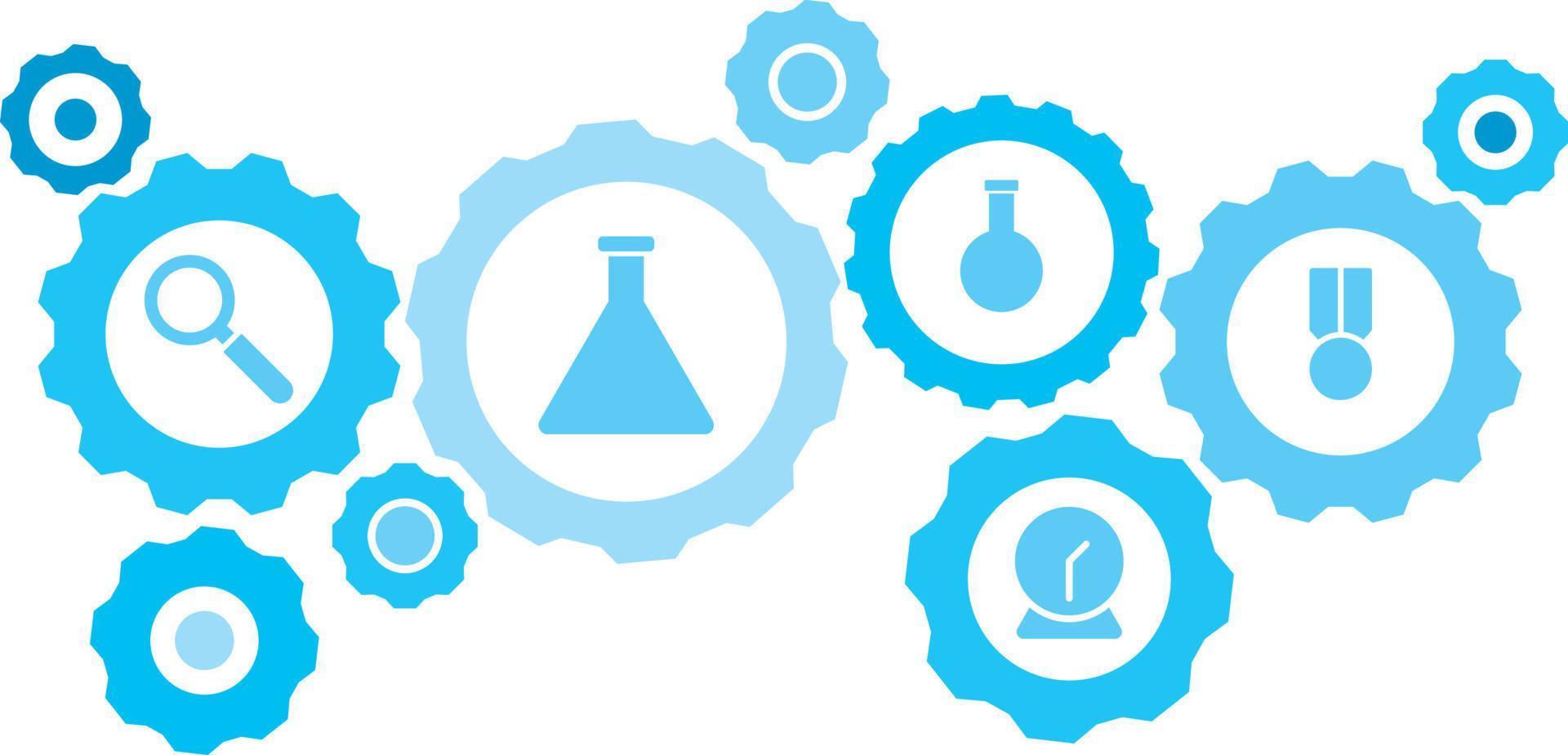 verbonden versnellingen en pictogrammen voor logistiek, onderhoud, Verzenden, verdeling, vervoer, markt, communiceren concepten, medaille, prijs uitrusting blauw icoon set. levering mechanisme concept. Aan wit achtergrond vector