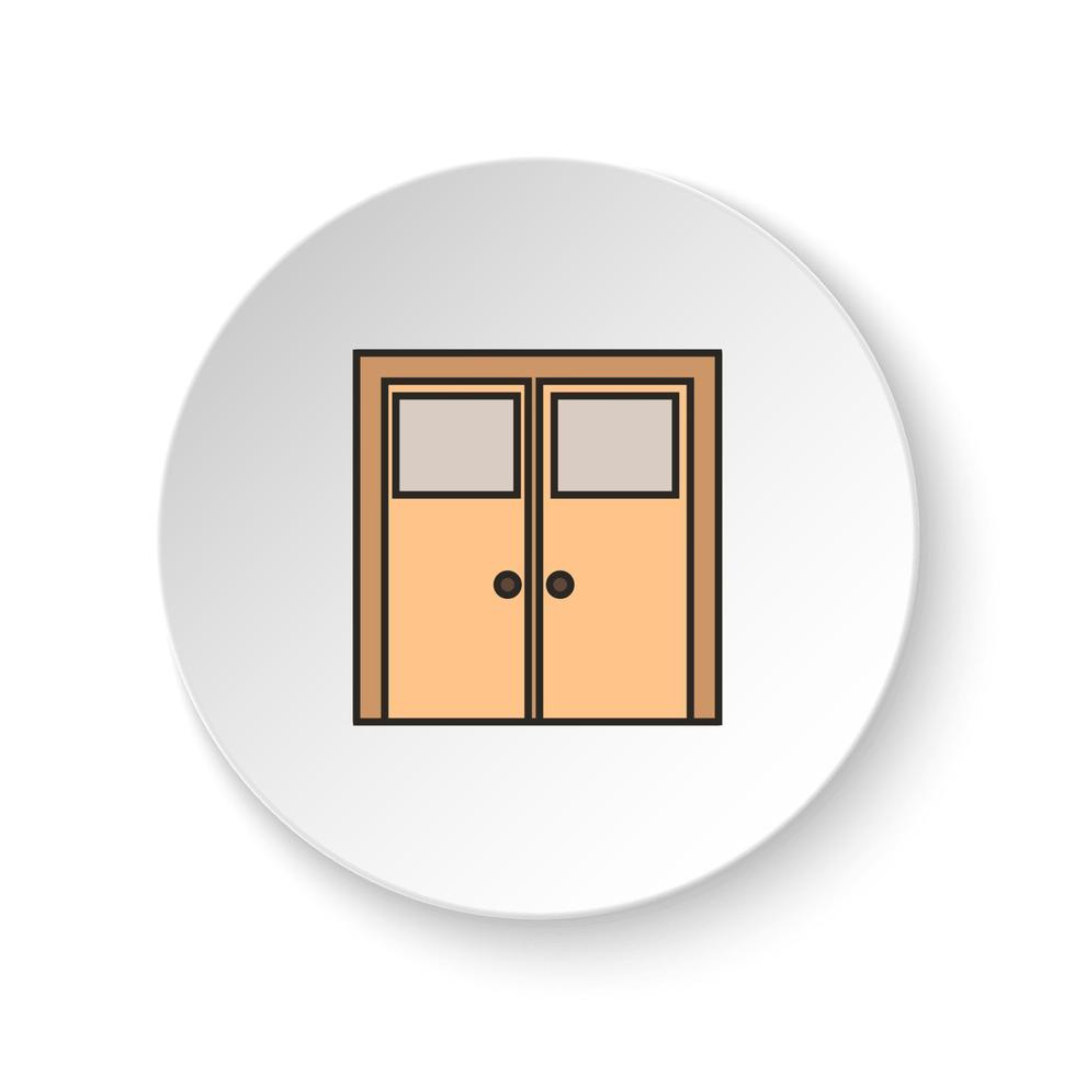 ronde knop voor web icoon, deur, icoon. knop banier ronde, insigne koppel voor toepassing illustratie Aan wit achtergrond vector