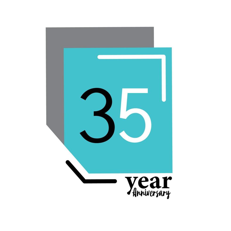 jaar verjaardag vector sjabloonontwerp illustratie blauwe doos elegante witte achtergrond