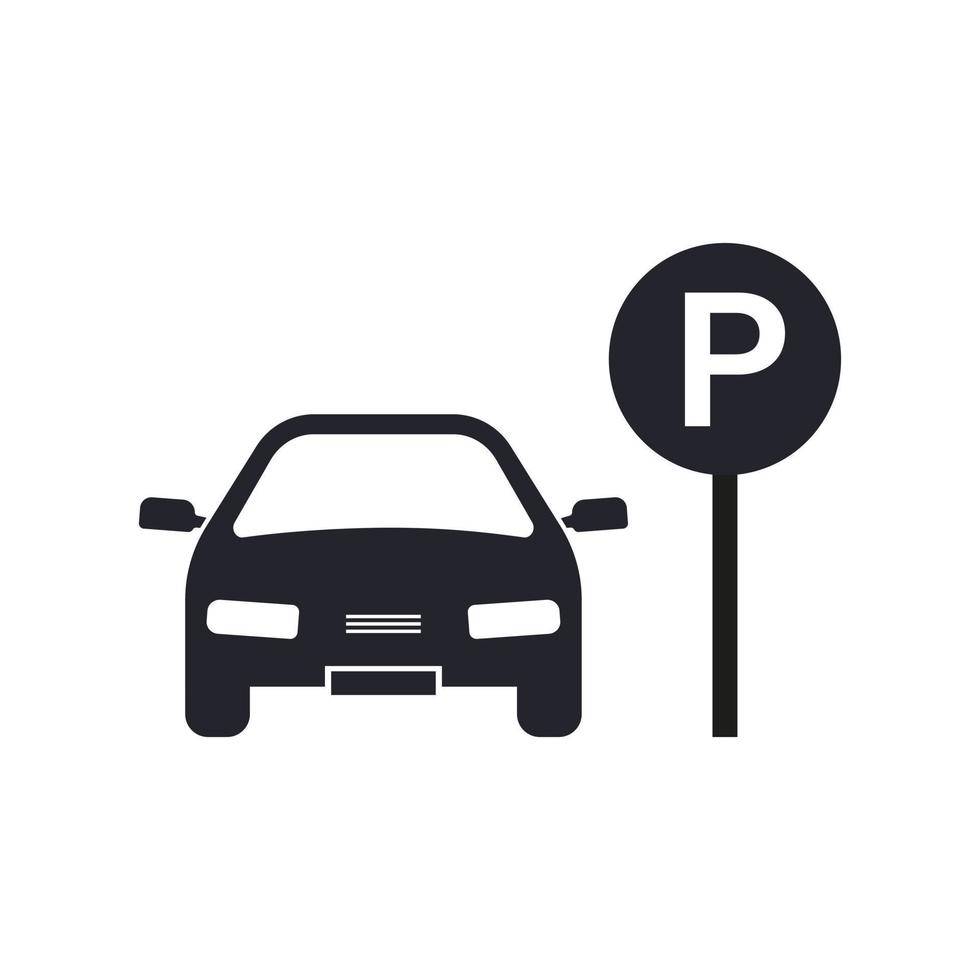 auto parkeren icoon. parkeren ruimte en verkeer teken. parkeren plaats. geïsoleerd vector illustratie.